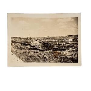 Vtg B&W Photo Found 1940s Yellowstone National Park Rocky Ground View Snapshot